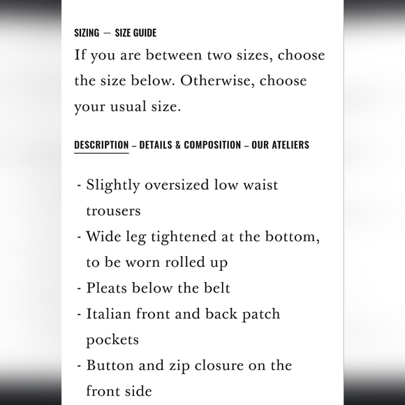 Sezane Manu Trousers fits US 2 (French size 34) - Picture 10 of 10